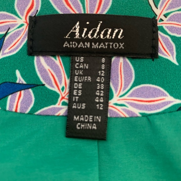 AIDAN MATTOX CROP BLOUSE TEAL FLORAL SIZE 8😍 - Picture 9 of 9